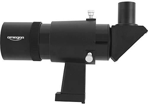 Omegon Sucherfernrohr 9x50 Sucher Winkeleinblick mit aufrechtem und seitenrichtigen Bild, schwarz