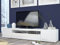 IDEAKIT Daiquiri 761011 Meuble TV avec 2 Portes Abattants/Porte/Niche Blanc Laqué 200 x 34 x 35 cm