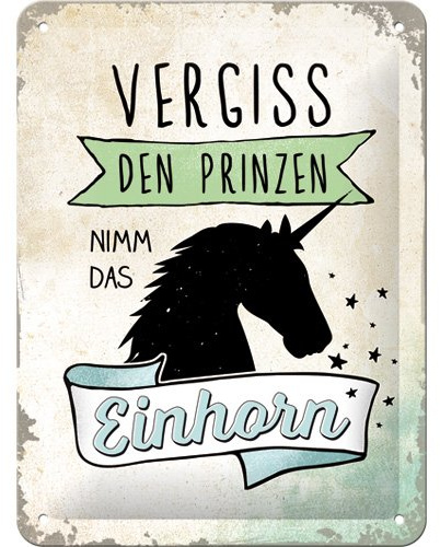 Nostalgic-Art 26205, Word Up Vergiss den Prinzen, Blechschild 15x20 cm, Metall, bunt, 15 x 20 x 0,2 cm