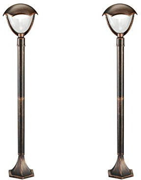 2er Set LED Wegeleuchten Pollerleuchten GRACHT rostfarbig antik, Höhe 101cm, Trio Leuchten