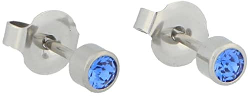 Erstohrstecker Chirurgenstahl Sterile Ohrstecker Zarge mit Stein in dunkelblau