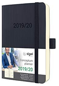SIGEL C2007 Wochenkalender 2019/2020, 18 Monate, ca. A6, schwarzes Softcover, Conceptum - weitere Modelle