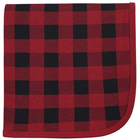Touched by Nature Unisex-Baby-Pucktuch, Bio-Baumwolle, Empfangs- und Mehrzweckdecke, Buffalo Plaid, Einheitsgröße