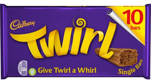 Cadbury Twirl Chocolate Bar Multipack, Classic Creamy Taste, 10 x 21.5 g Bars (Pack of 1)