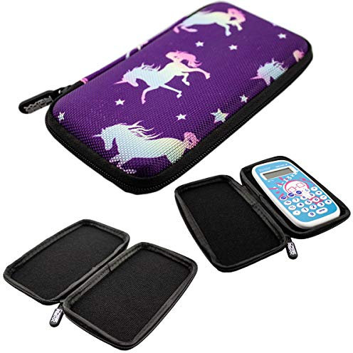 caseroxx Taschenrechner Schutztasche passend für Texas Instruments Little Professor in Einhornmuster- lila, Transport Aufbewahrung Etui Hülle