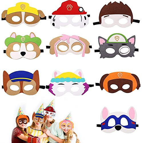 Sunshine smile Tiermasken Für Kinder,Kindermasken Tiere,Tiermasken Zum Ausmalen,Masken Kinder Geburtstag,Masken Geburtstag Deko,Maske Tier,Dschungel Party Deko,Maske Filz Tiere (D)