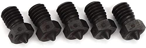 Druckerteile 5 Stück V6-Düsen aus gehärtetem Stahl, kompatibel mit Hochtemperatur-3D-Druck, PEI-PEEK-Kohlefaser-Filament, kompatibel mit Titan Aero Hotend-Drucker (Color : 0.35mm) ( Color : 0.3mm )