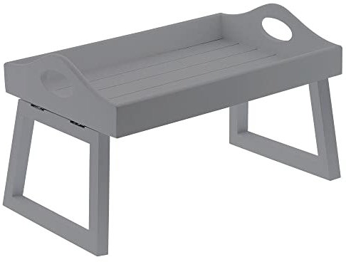 Wooden Sofa Couch Arm Tray| Snack Serving Tray| Clip-on Sofa Armrest| Chair Arm Rest| Remote Control Holder Organiser| Foldable Sofa Tray| Fits Over Square Chair Arms -30 X 20 CM (Grey)