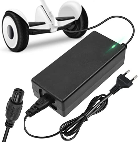 Ainiv Ladegeräte für Scooter, 42V 2A DC 8mm EU 3-Polig Universelles Ladegerät mit Netzkabel, Hoverboard Ladekabel mit LED-Anzeige für Self-Balancing Scooter, Drifting Board, Einrad, Elektrofahrrad