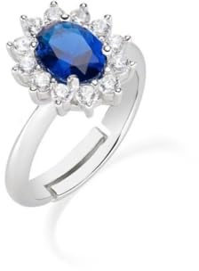 AMEN Ring Royal Zirkonia blau – Kollektion Lady – ANLDGBBBL, Silber