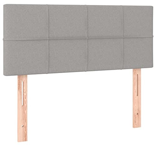 vidaXL Kopfteil, Bettkopfteil mit Holzbeinen, Höhenverstellbar Polsterkopfteil für Bett, Betthaupt Bettzubehör Schlafzimmer, Hellgrau 100x5x78/88cm Stoff