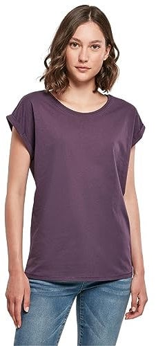 Build Your Brand Damen T-Shirt Ladies Extended Shoulder Tee, lang geschnittenes T-Shirt für Frauen, Baumwolle, Purplenight, 3XL