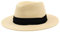 Sombrero Playa Mujer de Paja de Papel, Gorros Hombre de Panamá de Verano UPF 50, Fedora para Playa y Sol de ala Ancha (58cm L-XL, Beige)