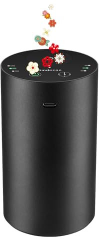 Gindecon Waterless Diffuser for Essential Oils, Rechargeable USB & Portable Oil Diffuser for Car or Home, Bedroom, Office Safe (Black)