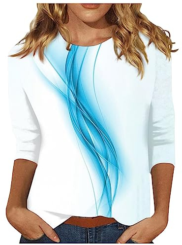 SCBFDI Damen Bluse Shirt XL 3/4 Arm Oversize Hemd Rabe Damenmode Festliche+Blusen+Damen+Zur+Hochzeit Baumwolle Festliche Große Größen Fitness Gold S