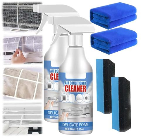 Air Conditioner Cleaner, Foam Coil Cleaner For Air Conditioners, Air Filter Deodoriser, No Washing Air Conditioner Foaming Coil Cleaner Spray,Multi Purpose Foam Cleaner for Air Conditioner (2PC)