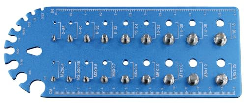 Comphic 18 Gewindeprüfer für Muttern und Schrauben, Feingewinde-Größenmesser für Muttern und Schrauben, Vielseitiges Gewindefräser-Set