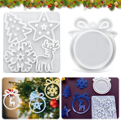 Silikonformen Gießformen Weihnachten, Silikonform Weihnachten Anhänger, Silikon Gießform Anhänger, gießformen silikon weihnachten, Epoxidharz Formen zur Herstellung von Weihnachtsdekorationen