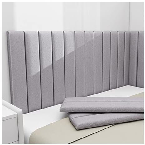 Wzmazingly Gepolstertes Kopfteil Selbstklebend, Anti-Collision Polsterpaneel, Wandkissen, Wandpolsterung, Für Rund Ums Bett(Dark Gray,6pcs)
