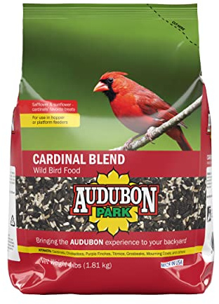 Audubon Park Cardinal Blend Wild Bird Food, Cardinal Bird Seed for Outside Feeders, 4-Pound Bag