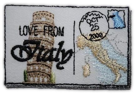 alles-meine.de GmbH Postkarte Italien 5,5 cm * 3,6 cm Bügelbild Aufnäher Applikation Stadt Rom