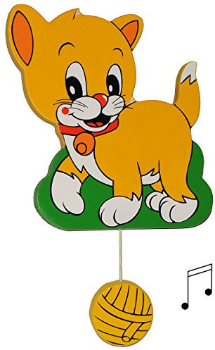 alles-meine.de GmbH Spieluhr aus massiven Holz - Katze Wiegenlied - Guten Abend Gute Nacht - Kinderzimmer Melody - Tiere - Musikspieluhr für Kinder mit Spielwerk - Wand/als..
