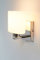 anTes interieur Parata - Lámpara de pared blanca con bombilla LED - Lámpara de pared moderna con casquillo E14, luz blanca cálida, pantalla de cristal y cromo para dormitorio y pasillo en diseño