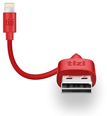tizi flip – Lightning Ladekabel mit doppeltseitigem USB-Flip Stecker (10cm, rot), Apple Mfi Zertifiziert, Daten- und Ladekabel mit reversiblem Stecker.