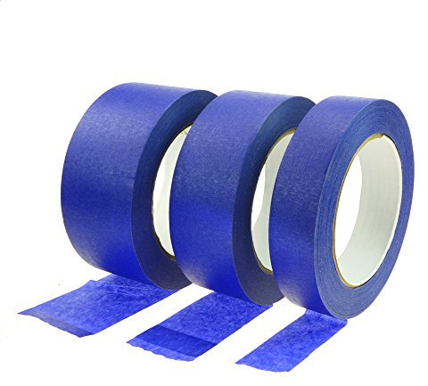 Cinta azul para pintar de Rotix 60501, color azul, 38 mm x 50 m, cinta adhesiva para interior y exterior, resistente a los rayos UV durante 14 días, despegable durante 30 días