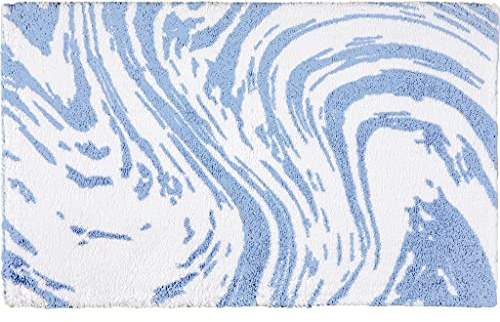 Egeria Marble Titanium Badematte 70x120 cm, Blau, Weiches Badmatte, Badteppich rutschfest Waschbar, saugfähiges, langlebiges Badezimmerteppich für Komfort und Stil