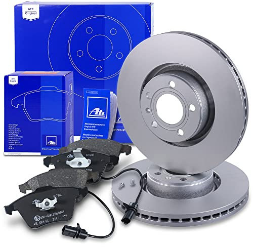 ATE Bremsenset Vorderachse inkl. Bremsscheiben vorne Ø 321 mm belüftet und Bremsbeläge vorne + Warnkontakt Kompatibel mit AUDI A6 Allroad C6 (4FH), A6 C6 (4F2), A6 C6 Avant (4F5), A8 D3 (4E2, 4E8)