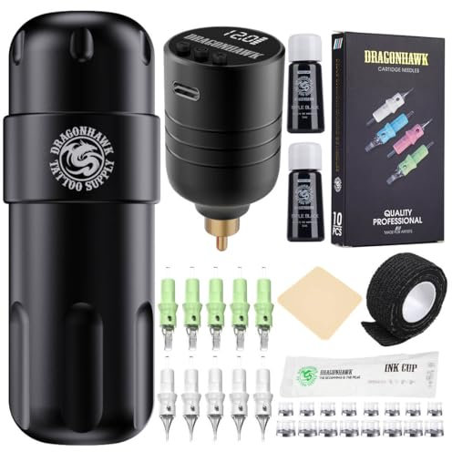 Dragonhawk S8 tattoo maschine set Wireless Battery Pen Maschine Rotary Tattoo Motor Pen with tattoo nadeln cartridges Tattoos für for tattoo artists