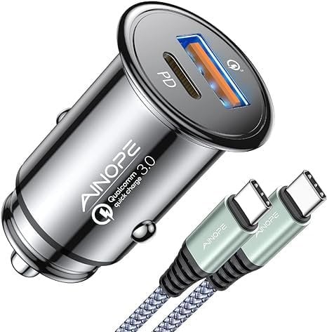 AINOPE Cargador Mechero Coche Carga Rapida 67,5W Cargador Movil Coche USB C PD3.0&QC3.0 Carregador Isqueiro Carro Toma 12V Metal para iPhone 16 15 14 13 12 11 Pro MAX Samsung Galaxy S24 S23 Xiaomi