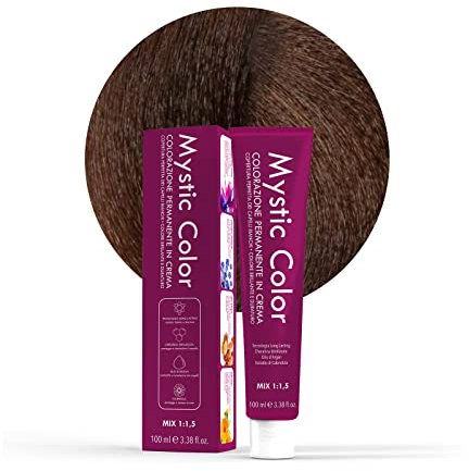 Mystic Color, Tinte para el Cabello, Fórmula Enriquecida con Aceite de Argán y Caléndula, Coloración Permanente en Crema de Larga Duración, Rubio Cacao Oscuro 6.7, 100 ml