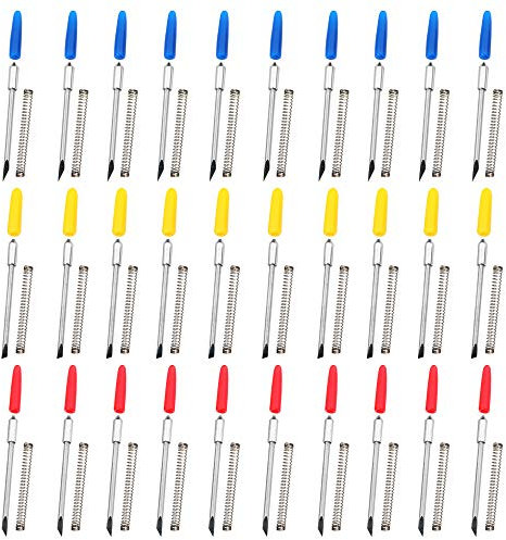 Afunta, 30 taglierini in vinile con lama di taglio con inclinazione a 30, 45, 60 gradi, per plotter da taglio Graphtec CB09 CB09U, colore blu, giallo, rosso