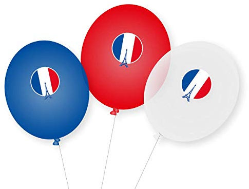 9 Luftballons * FRANKREICH * als Deko für Mottoparty, Länderparty und Geburtstag | Ballons Party Set Paris France