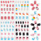 Lot de 96 faux ongles pré-collés pour enfants avec couverture complète de faux ongles pour enfants - pour les enfants petites filles - Décoration de nail art (lot de 4)