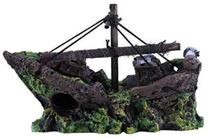 Kunstharz Aquarium Ornament Aquarien Schiff Fischerboot Ornament Aquarium Kunstboot Dekor Aquarium Ornament