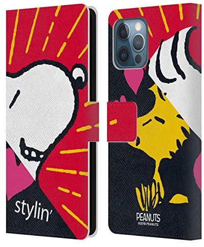 Head Case Designs Offizielle Peanuts Snoopy & Woodstock 2 Halbzeiten Und Gelächter Leder Brieftaschen Handyhülle Hülle Huelle kompatibel mit Apple iPhone 12 Pro Max