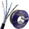 External SHIELDED CAT7 Outdoor Use Pure Solid 23AWG COPPER Ethernet Cable S/FTP Reel (Black, 50m) 10gig Networking