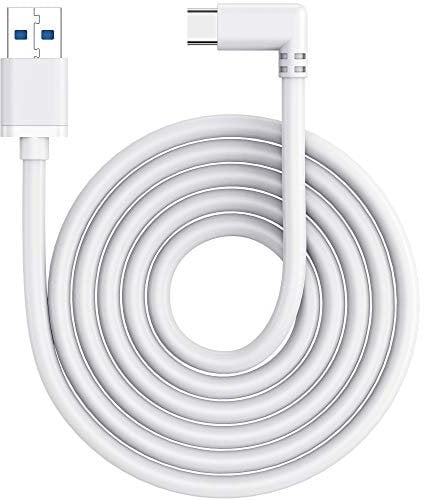 KIWI design Link Cable 3M/10FT Compatible with Quest 2 Accessories, High-Speed Data Transfer USB 3.0 Cable for Quest 1/2 and All Type C Devices (Light Grey)