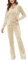 MessBebe Tuta Donna da Ginnastica in Velluto Sportiva Due Pezzi Giacca con Chiusura Lampo e Pantaloni Lunghi Jogging Training Casa Pigiama Set Beige XXL
