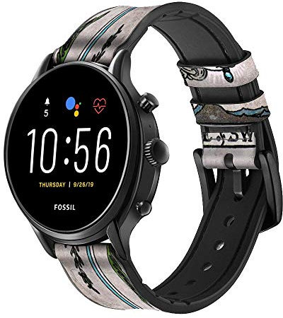 Innovedesire Tarot Card Ace of Swords Smart Watch Armband aus Leder für Fossil Womens Gen 5E, Womens Gen 4, Hybrid Smartwatch HR Charter Größe (18mm)