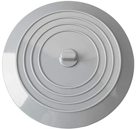 kuou Silicone Tub Stopper, Universal Sink Plug Drain Plug, 6 Inches Drain Stopper Cover for Kitchen Bathroom Laundries (Gray)