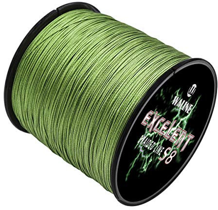Waline Super Strong 300m 500m PE Geflochtene Angelschnur 8 Stränge Multifilament Angelschnur 20lb-80lb Meeresfischen Geflochtene Schnur (Armeegrün, 40lb/0.28mm/ 300m(328yds))