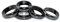 JAWSEU Hämatit Ring - 5PCS Schwarz Hämatit Stein Ring, Angst Gleichgewicht Wurzel Chakra Aabsorbiert Negative Energie, für Frauen Männer