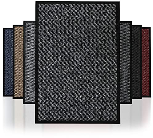 Dirt Trapper Door Mat Heavy Duty indoor & outdoor Rubber Non-Slip Floor & Kitchen Barrier Mat Easy Clean Absorbent Soft Feel Entrance Rug Shoes Scraper Floor Mat (Grey, 120x180 cm)