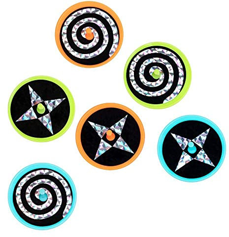 Boland 30833 - Kreisel-Set, Durchmesser 5 cm, holografische Muster, Neon-Farben, Geschenk, Give-Away, Spielzeug, Pinata-Füllung, Wundertüte