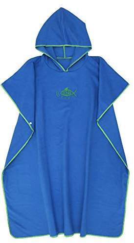 miuline Changing Towel Poncho with Hood Quick Dry Swim Drying Robe Microfibre Beach Drying Robe for Adults Womens Men One Size Fit All (blue)