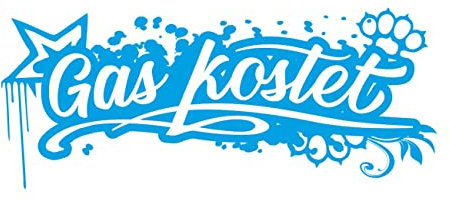 Aufkleber Sprüche Gas kostet Blau Weiss (Wetterfest)